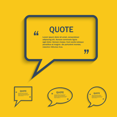 Quote line speech bubble set, vector templateのイラスト素材
