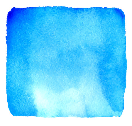 Light blue watercolor hand drawn banner. Vector watercolour paper grain textured background. Abstract hand paint square stain isolated on white backgroundのイラスト素材