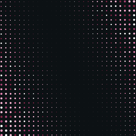 Vector abstract pink halftone pattern on black background. Rose luxury dotted design templateのイラスト素材