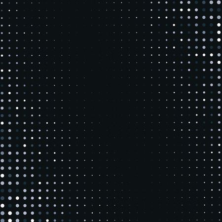Vector abstract silver halftone pattern on black backgroundのイラスト素材