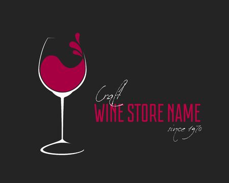 Glass of Wine with splash  designのイラスト素材