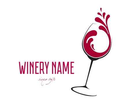 Glass of Wine with splash designのイラスト素材