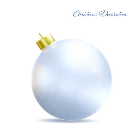 Christmas tree white ball isolated on white backgroundのイラスト素材