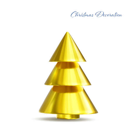 Christmas 3D geometric decoration isolated on white backgroundのイラスト素材