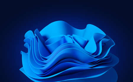 Abstract modern minimal background with folded fabric, blue clothの写真素材