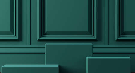Classic luxury green cosmetic background for product presentation