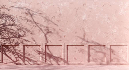 Premium abstract concrete texture background with palm leaves shadow on the wallの写真素材