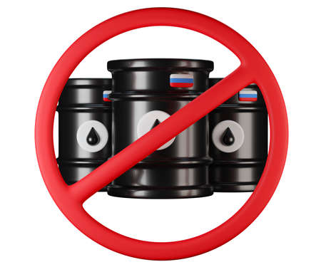 Russian crude oil embargo concept backgroundの写真素材