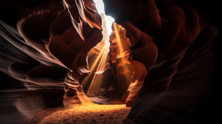 Beautiful sunset over the dramatic and colorful walls of canyon. AI generatedの素材