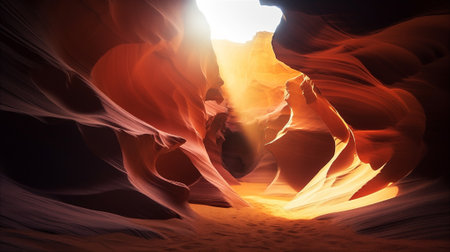 Beautiful sunset over the dramatic and colorful walls of canyon. AI generatedの素材