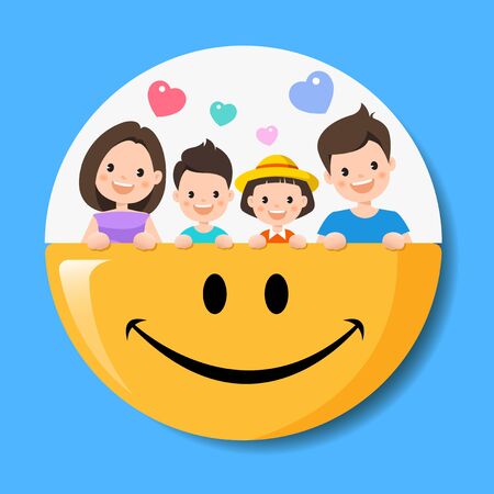 Happy family and smile vector illustrationのイラスト素材