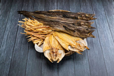 Dried Pollack Set and Background