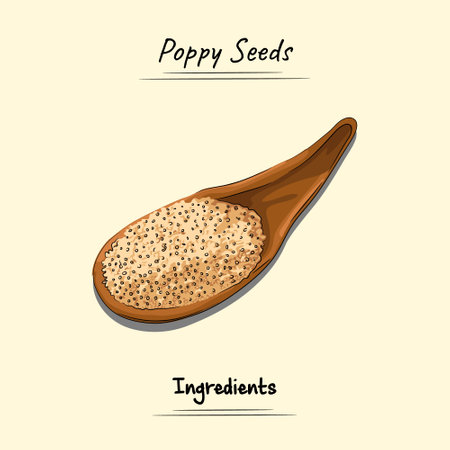 Poppy Seeds Illustration Sketch And Vector Style. Good to use for restaurant menu, Food recipe book and food ingredients content.のイラスト素材