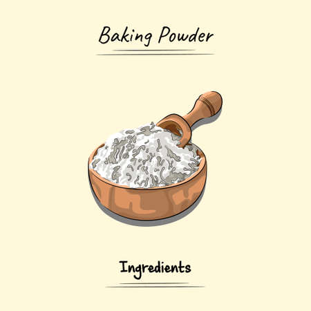 Baking Powder Illustration Sketch And Vector Style. Good to use for restaurant menu, Food recipe book and food ingredients content.のイラスト素材