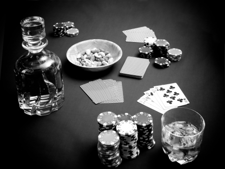 Gamling at cards, a very  lucky card handの写真素材