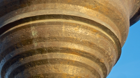 details a big brass bell with lots of detailの写真素材