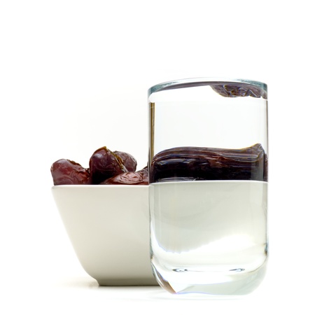 dates and water traditional for ramadanの写真素材