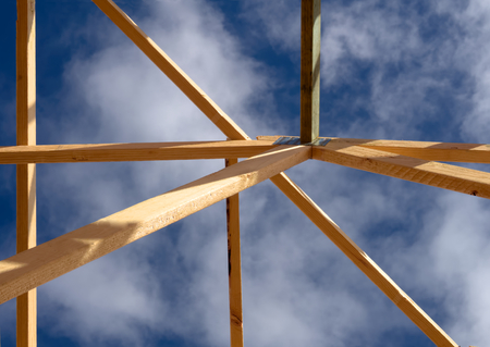 close up detail of a housing frame in melbourneの写真素材