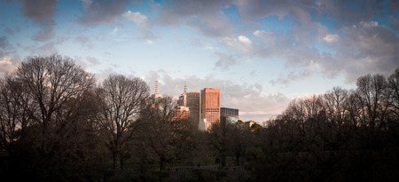 melbourne skyline on a cold winters morningの写真素材