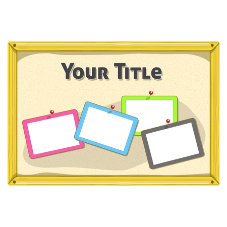Wooden frame  You can but your pictures, messages, memos, information, and etc のイラスト素材