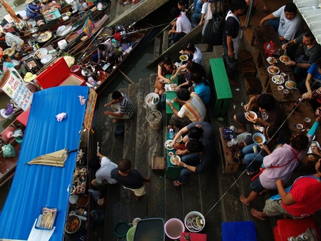 Thailand floating marketのeditorial素材