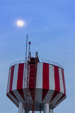 Water Tower at nightの写真素材