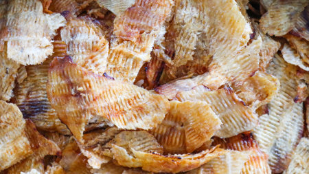Close up view of dry seafood, soft and selective focusの写真素材