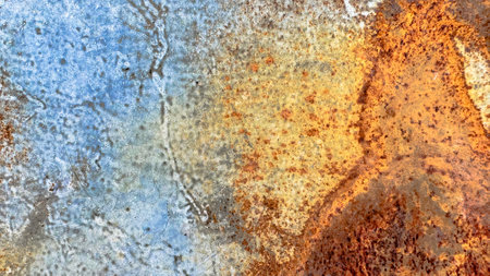 Close up view of rusty metal texture background the metal is left under the sun and rain in an open areaの写真素材