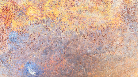 Close up view of rusty metal texture background the metal is left under the sun and rain in an open areaの写真素材