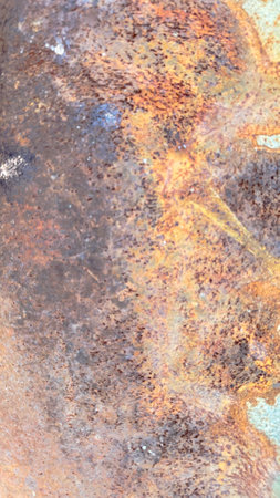 Close up view of rusty metal texture background the metal is left under the sun and rain in an open areaの写真素材
