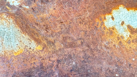 Close up view of rusty metal texture background the metal is left under the sun and rain in an open areaの写真素材