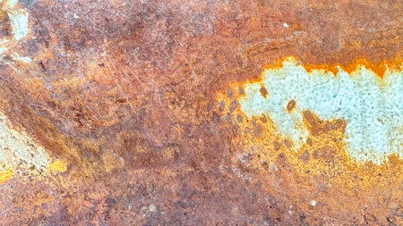 Close up view of rusty metal texture background the metal is left under the sun and rain in an open areaの写真素材