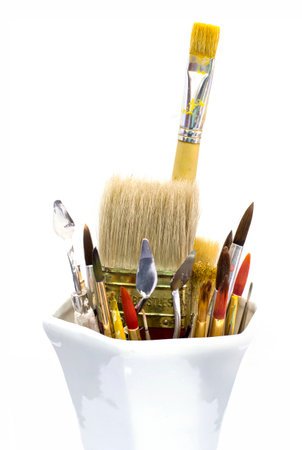 the paintbrush in the vaseの写真素材