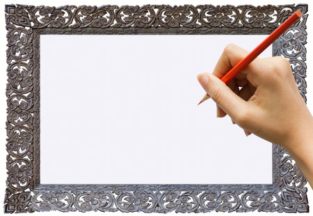 Stance in writing notesの写真素材