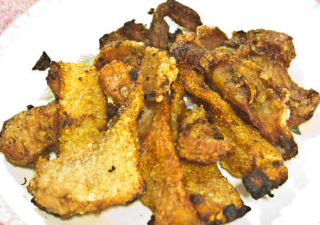Seasoned with Garlic, Onions, Pepper and Saltの写真素材