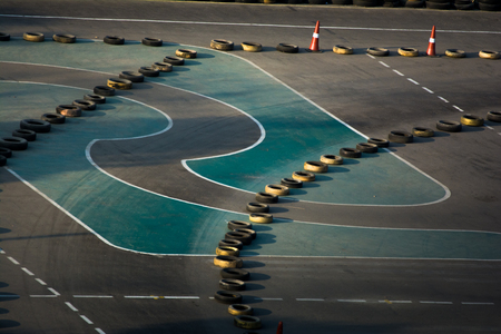 Bike, car and other driving learning trial areaの写真素材