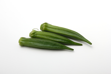 Green and yellow vegetables okraの写真素材
