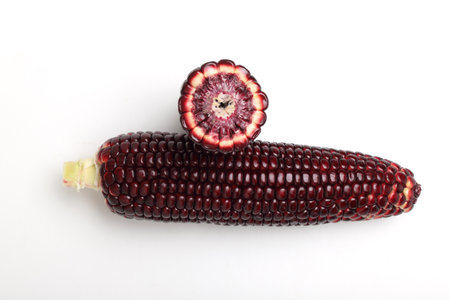 purple corn isolated on white backgroundの写真素材