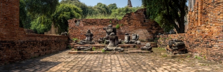 Ancient Buddha statue panoramic in the templeの写真素材