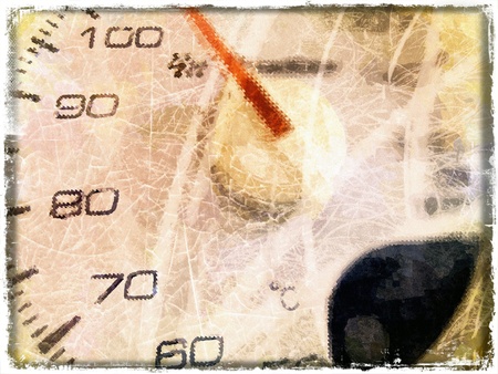 Temperature guage's scale is boiling waterの素材
