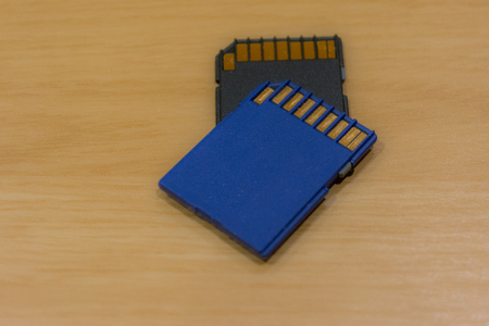 A colorful picture of a pair of SD cardsの写真素材