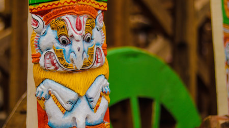 Jagannath God chariot making process before Rath Yatra festival.のeditorial素材