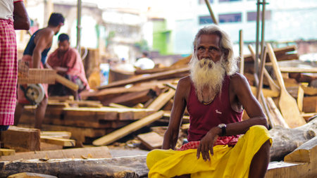 Jagannath God chariot making process before Rath Yatra festival.のeditorial素材