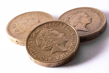 Pound Coin Isolated on White baackgroundの写真素材