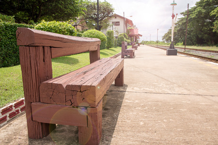 Bench in the gardenの写真素材