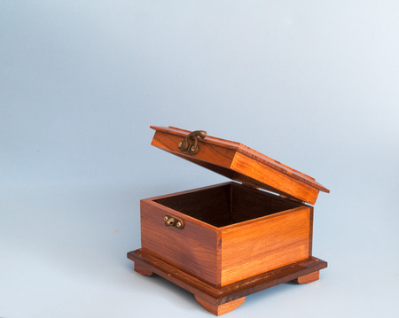 Wooden Storage , On a blue background