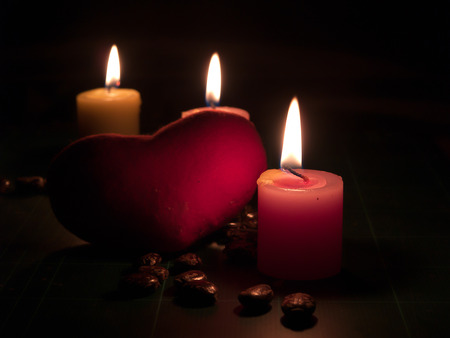 Candle heart , Love is the light in my heart.の写真素材