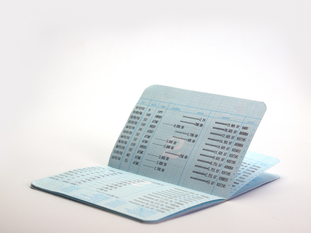 bank account passbook . (View with copy space)の写真素材