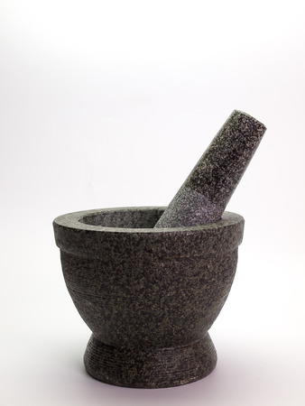 Mortar on white background , Household Equipment.の写真素材