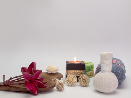 Composition of spa treatment  , Put on a white background. (picture with space for text)の写真素材